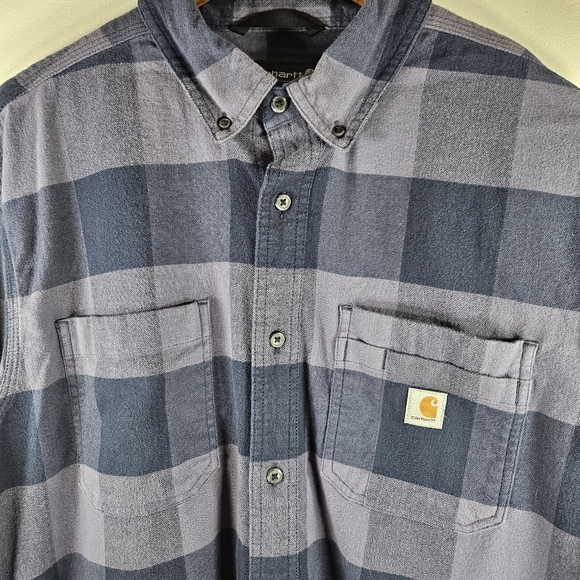 Carhartt Men's Blue Plaid Flannel Shirt - Picture 3 of 8